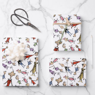 Dr. Seuss Whoville Characters Festive Pattern Wrapping Paper Sheet