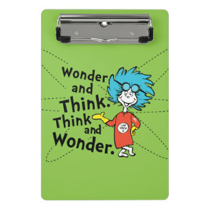 Dr. Seuss Wonder and Think. Think and Wonder. Mini Clipboard