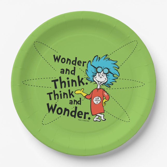 Dr. Seuss | Wonder and Think. Think and Wonder. Paper Plate (Front)