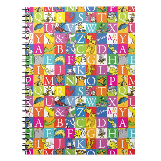 Dr. Seuss's ABC Colorful Block Letter Pattern Notebook (Front)