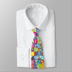 Dr. Seuss's ABC Colorful Block Letter Pattern Tie