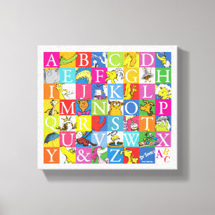 Dr. Seuss's ABC Colourful Block Letter Pattern Canvas Print