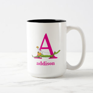 Dr. Seuss's ABC: Letter A - Pink Add Your Name Two-Tone Coffee Mug