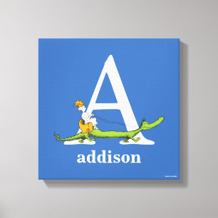 Dr. Seuss's ABC: Letter A - White   Add Your Name Canvas Print