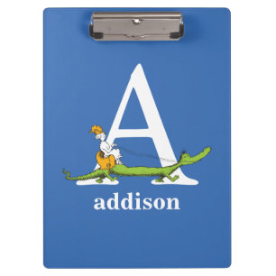 Dr. Seuss's ABC: Letter A - White   Add Your Name Clipboard