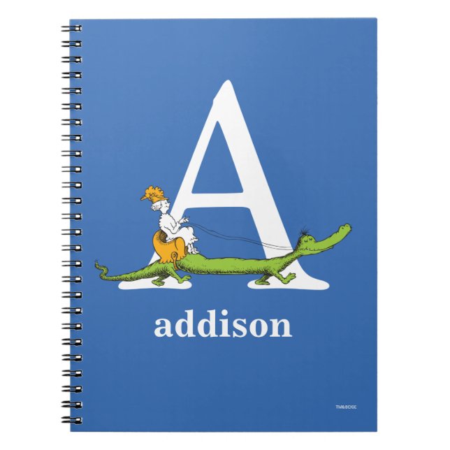 Dr. Seuss's ABC: Letter A - White | Add Your Name Notebook (Front)