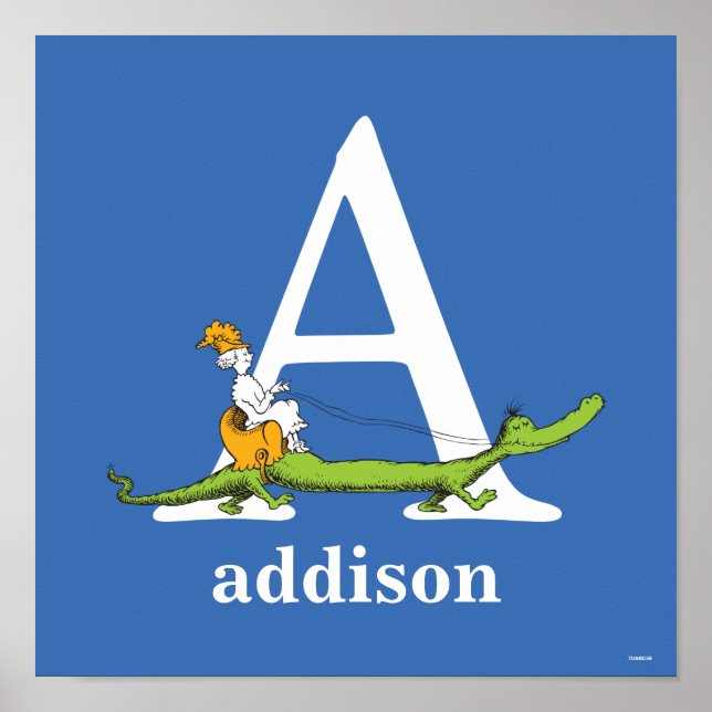 Dr. Seuss's ABC: Letter A - White | Add Your Name Poster (Front)