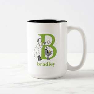 Dr. Seuss's ABC: Letter B - Green Add Your Name Two-Tone Coffee Mug