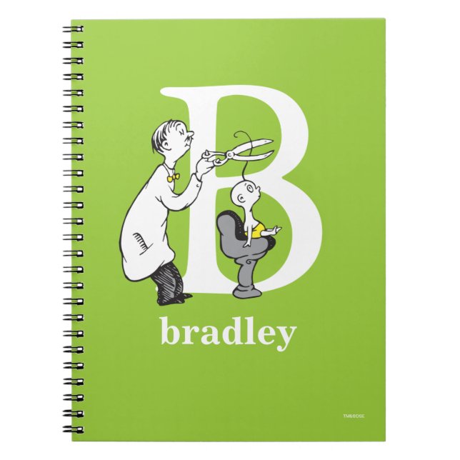 Dr. Seuss's ABC: Letter B - White | Add Your Name Notebook (Front)