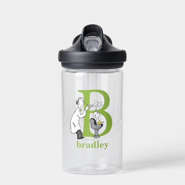 Dr. Seuss's ABC: Letter B - White | Add Your Name Water Bottle (Front)