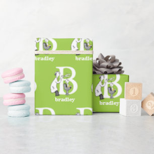 Dr. Seuss's ABC: Letter B - White   Add Your Name Wrapping Paper