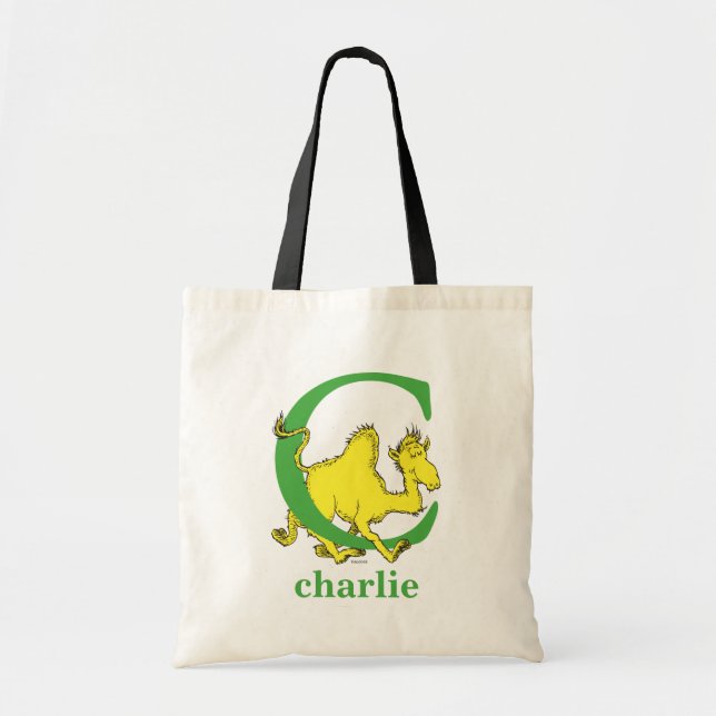 Dr. Seuss's ABC: Letter C - Green | Add Your Name Tote Bag (Front)