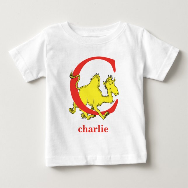 Dr. Seuss's ABC: Letter C - Red | Add Your Name Baby T-Shirt (Front)