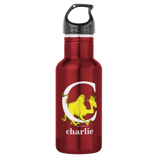 Dr. Seuss's ABC: Letter C - White | Add Your Name 532 Ml Water Bottle (Front)