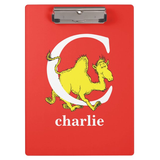 Dr. Seuss's ABC: Letter C - White | Add Your Name Clipboard (Front)