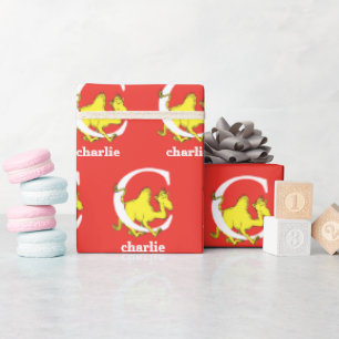 Dr. Seuss's ABC: Letter C - White   Add Your Name Wrapping Paper