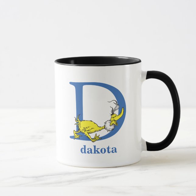 Dr. Seuss's ABC: Letter D - Blue | Add Your Name Mug (Right)