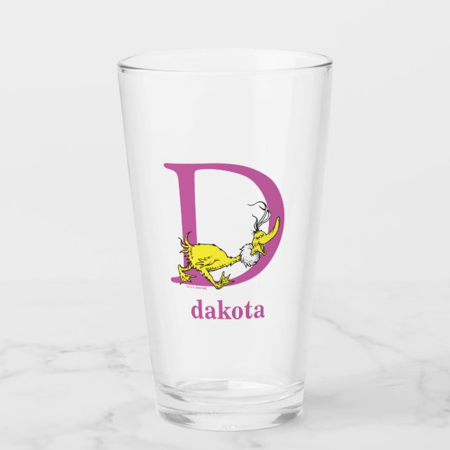 Dr. Seuss's ABC: Letter D - Purple | Add Your Name Glass (Front)