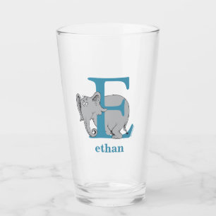 Dr. Seuss's ABC: Letter E - Blue   Add Your Name Glass