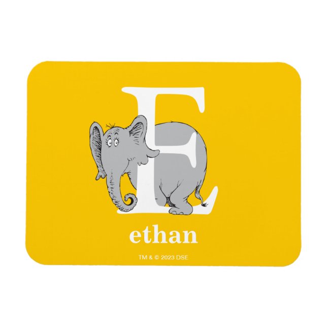 Dr. Seuss's ABC: Letter E - White | Add Your Name Magnet (Horizontal)