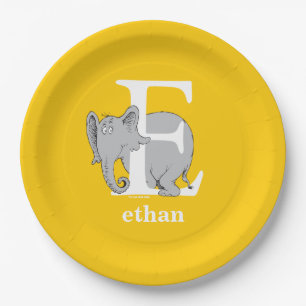 Dr. Seuss's ABC: Letter E - White   Add Your Name Paper Plate