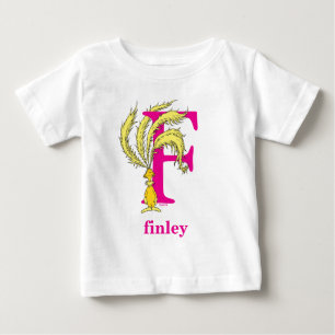 Dr. Seuss's ABC: Letter F - Pink   Add Your Name Baby T-Shirt