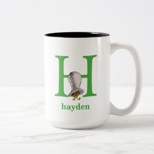Dr. Seuss's ABC: Letter H - Green Add Your Name Two-Tone Coffee Mug