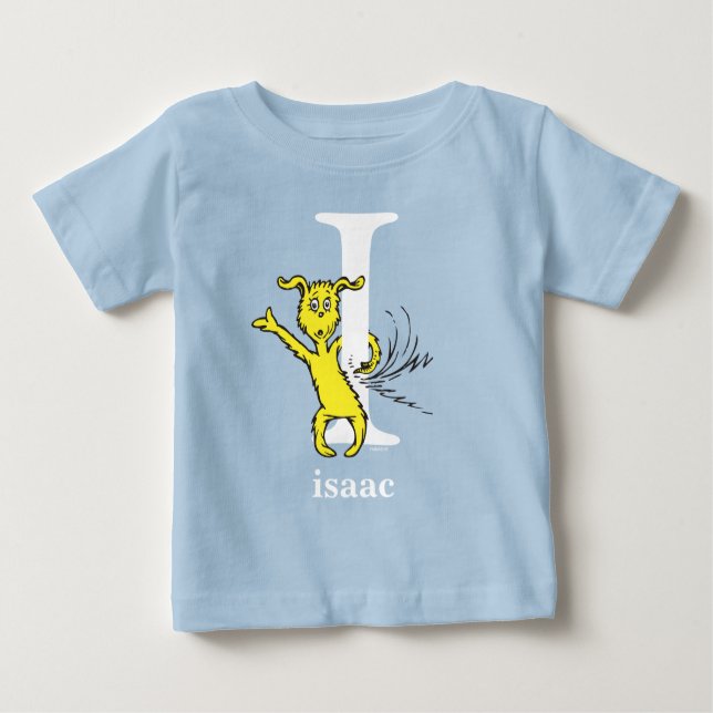 Dr. Seuss's ABC: Letter I - White | Add Your Name Baby T-Shirt (Front)