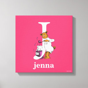 Dr. Seuss's ABC: Letter J - White   Add Your Name Canvas Print