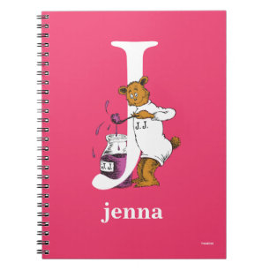 Dr. Seuss's ABC: Letter J - White   Add Your Name Spiral Notebook