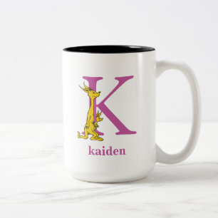 Dr. Seuss's ABC: Letter K - Purple   Add Your Name Two-Tone Coffee Mug