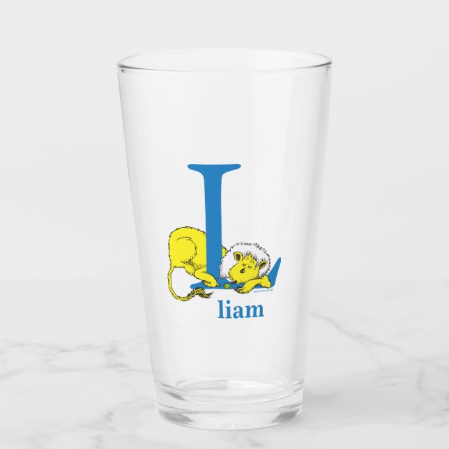 Dr. Seuss's ABC: Letter L - Blue | Add Your Name Glass (Front)