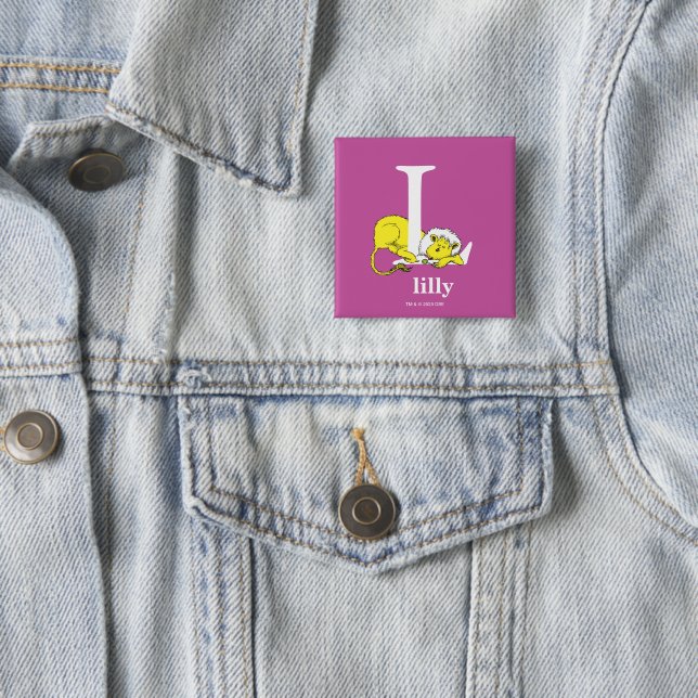 Dr. Seuss's ABC: Letter L - White | Add Your Name 15 Cm Square Badge (In Situ)