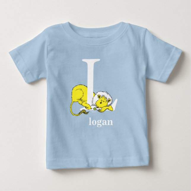 Dr. Seuss's ABC: Letter L - White | Add Your Name Baby T-Shirt (Front)