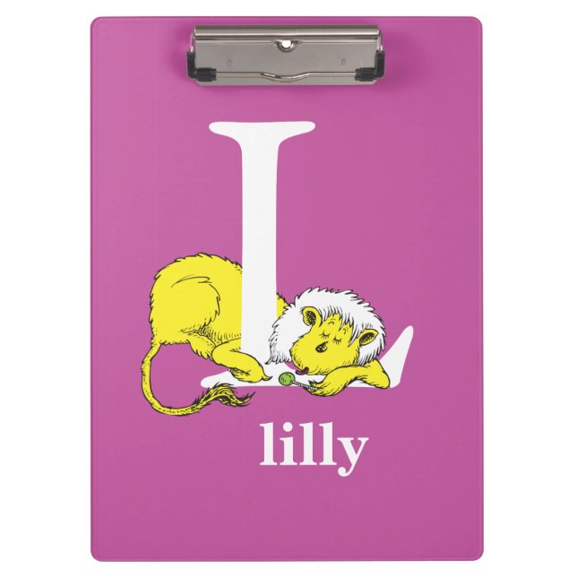 Dr. Seuss's ABC: Letter L - White | Add Your Name Clipboard (Front)