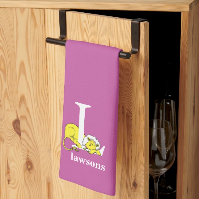 Dr. Seuss's ABC: Letter L - White | Add Your Name Tea Towel (Thirds Fold)