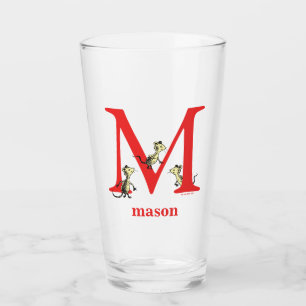 Dr. Seuss's ABC: Letter M - Red   Add Your Name Glass