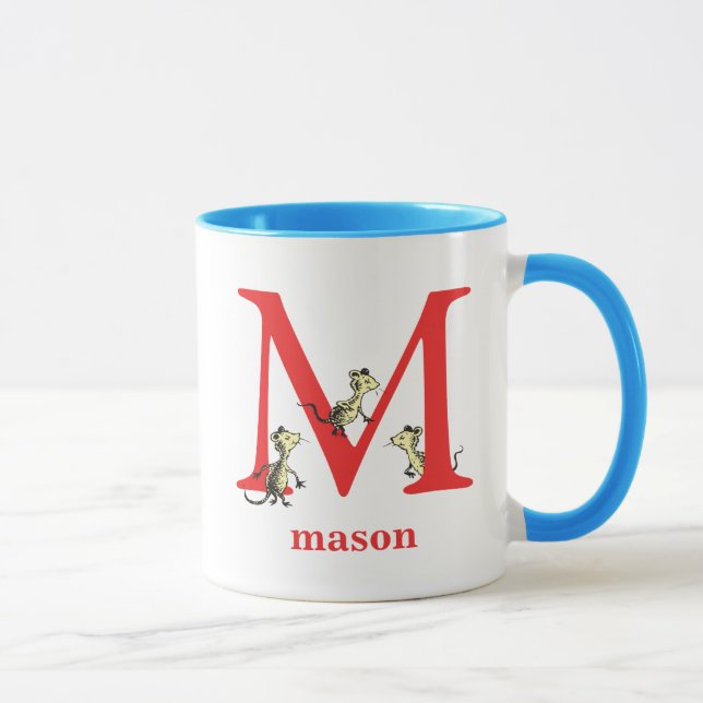 Dr. Seuss's ABC: Letter M - Red | Add Your Name Mug (Right)