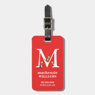 Dr. Seuss's ABC: Letter M - White   Add Your Name Luggage Tag