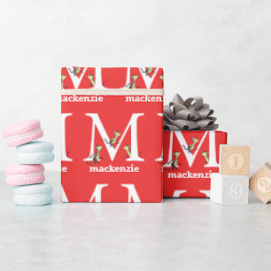 Dr. Seuss's ABC: Letter M - White   Add Your Name Wrapping Paper