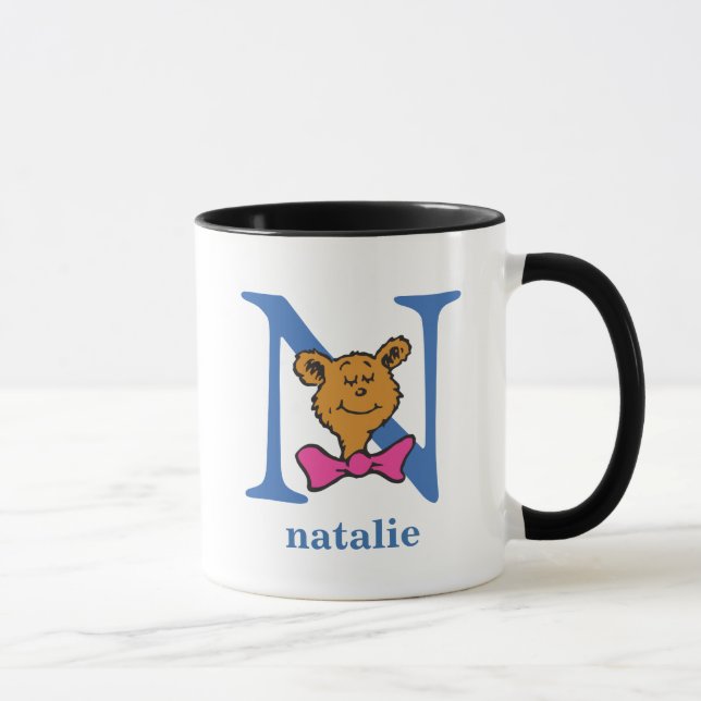 Dr. Seuss's ABC: Letter N - Blue | Add Your Name Mug (Right)