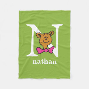 Dr. Seuss's ABC: Letter N - White   Add Your Name Fleece Blanket
