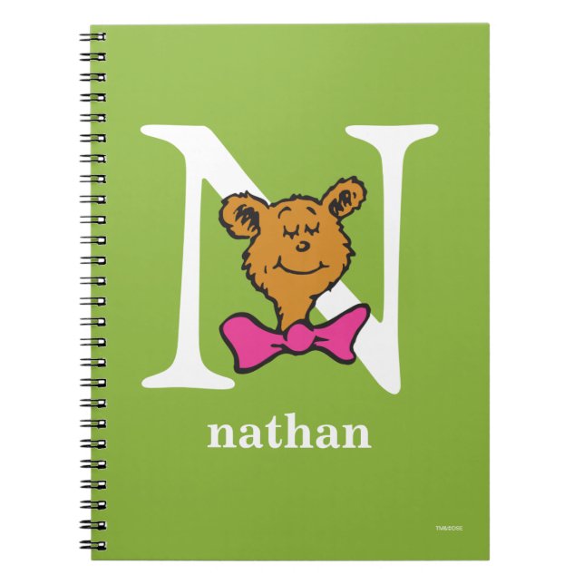 Dr. Seuss's ABC: Letter N - White | Add Your Name Notebook (Front)