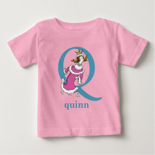 Dr. Seuss's ABC: Letter Q - Blue Add Your Name Baby T-Shirt