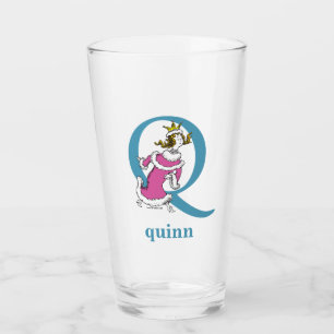 Dr. Seuss's ABC: Letter Q - Blue   Add Your Name Glass
