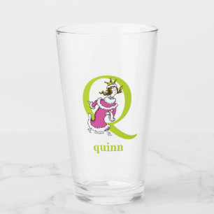 Dr. Seuss's ABC: Letter Q - Green   Add Your Name Glass