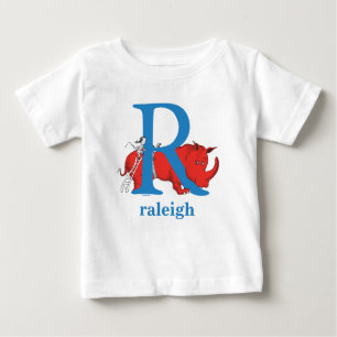 Dr. Seuss's ABC: Letter R - Blue   Add Your Name Baby T-Shirt