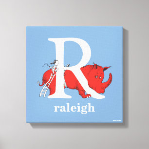 Dr. Seuss's ABC: Letter R - White   Add Your Name Canvas Print