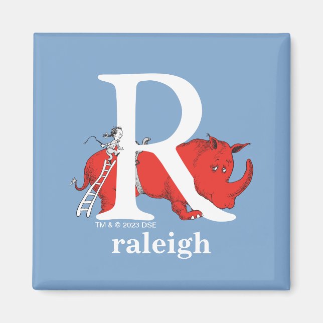 Dr. Seuss's ABC: Letter R - White | Add Your Name Magnet (Front)