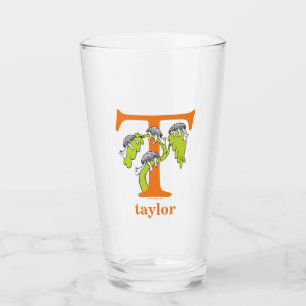 Dr. Seuss's ABC: Letter T - Orange   Add Your Name Glass